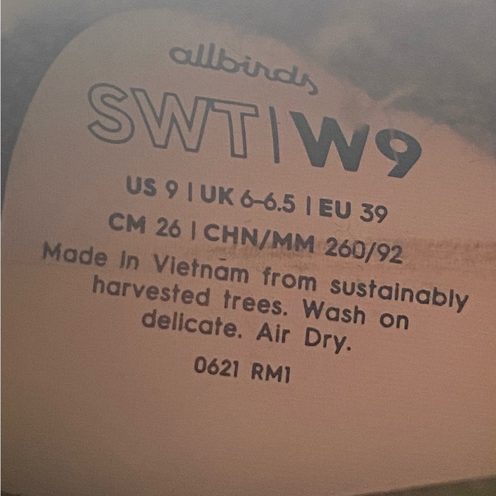 Allbirds Trail Runners SWT Natural Black Women’s Size 9 - Picture 9 of 9